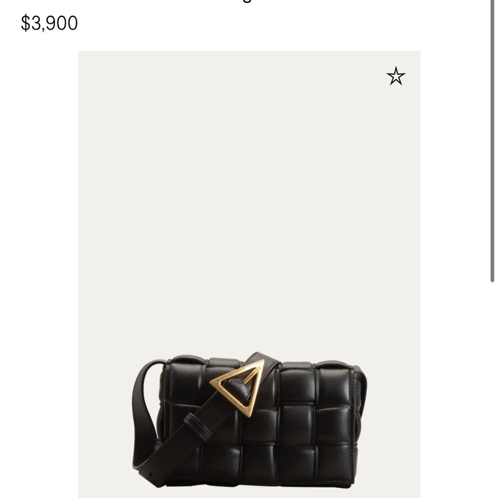 NWT Bottega Veneta Black Quilted Crossbody Bag